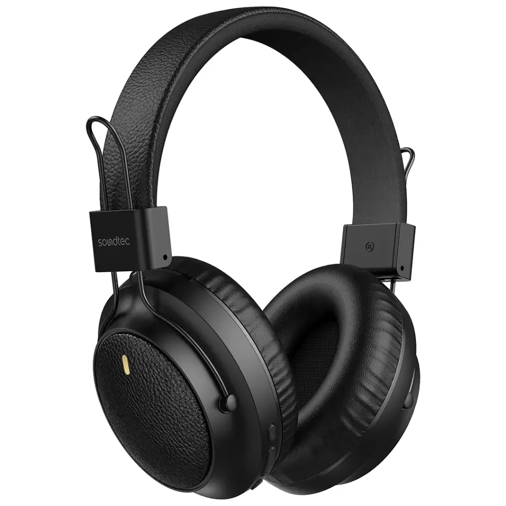 Porodo-Soundtec-400mAh-Bluetooth-Headphone-With--Leather-Finish