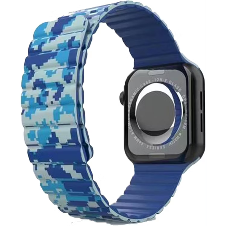 Green-Silicone-Magnetic-Watch-Band-for-Apple-Watch-42-44-45MM