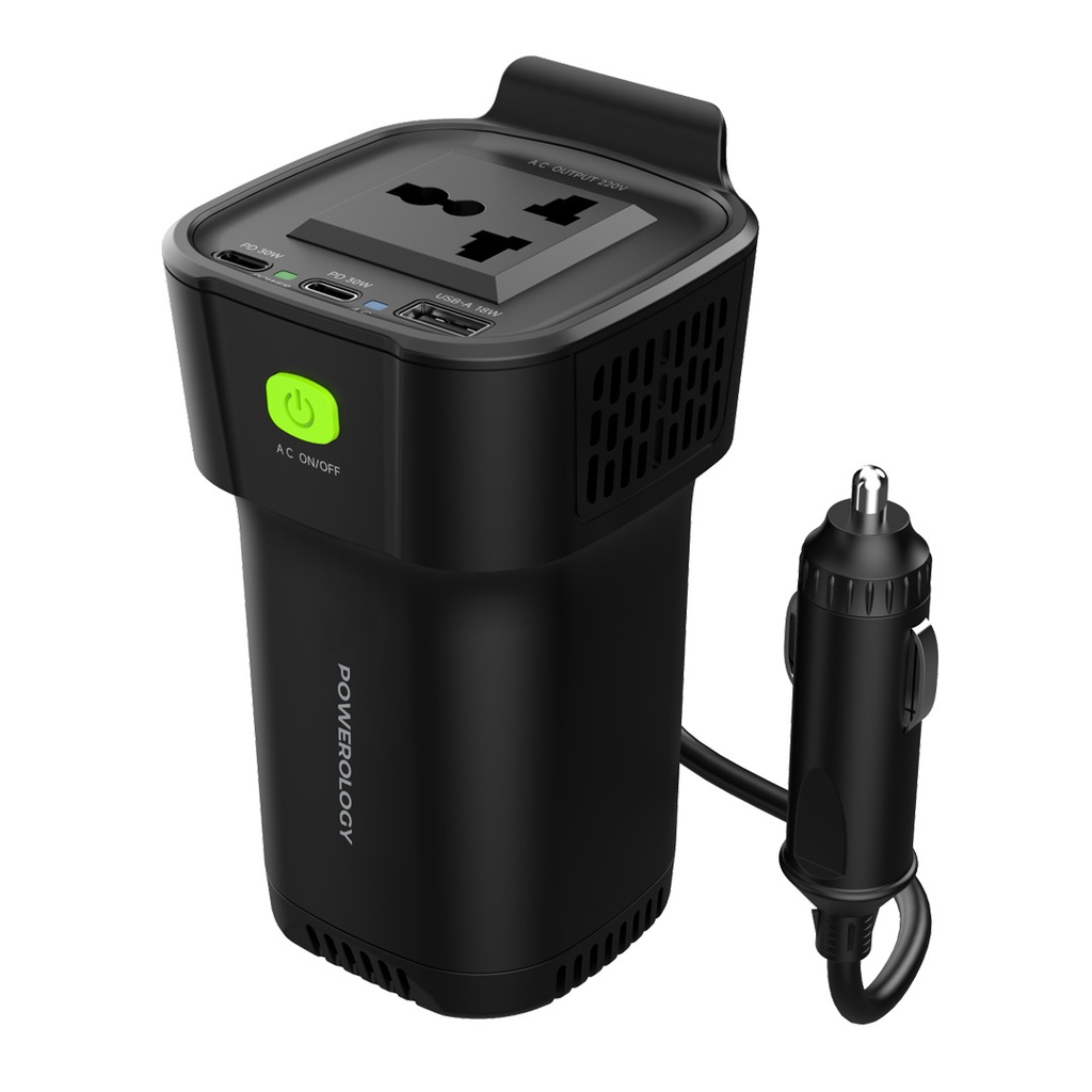 Powerology-150W-Inverter-AC-Universal-USB-A-2-type-C-DC-Car-12V10A