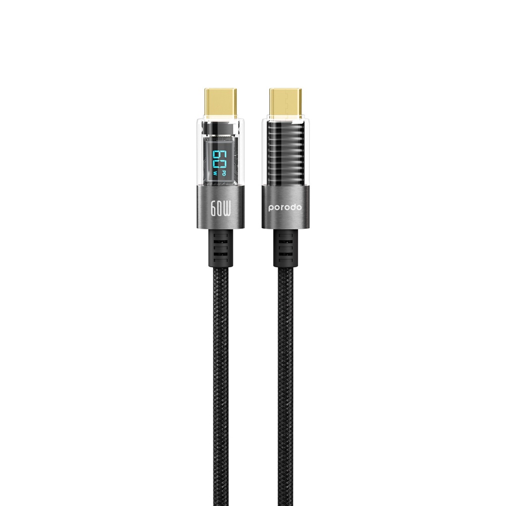 بورودو بورودو كابل Type-C إلى Type-C مضفر 60 واط أسود power: 60w