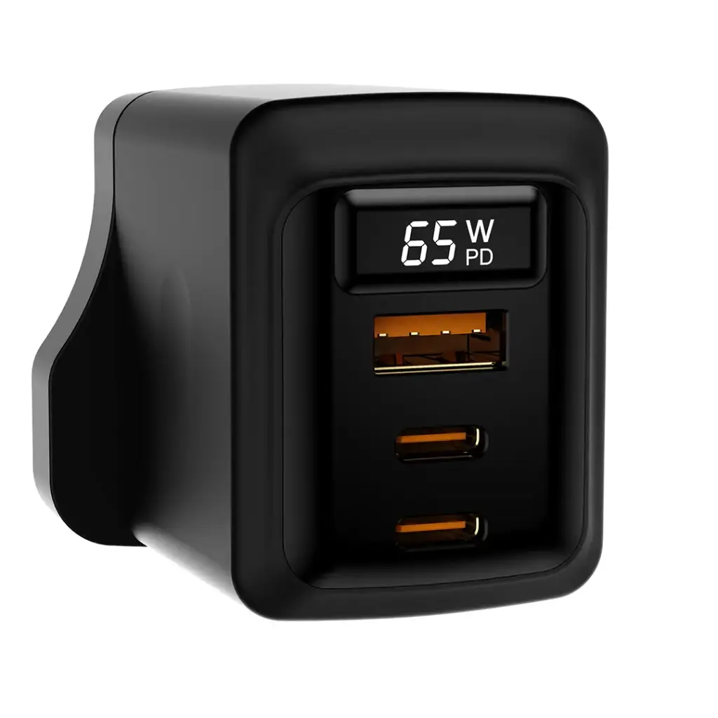 بورودو بورودو شاحن حائط متعدد المنافذ GaN بقدرة 65 واط أسود power: 65w