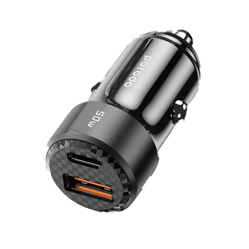 Porodo-50W-Dual-Port-Car-Charger-PD-20W-Qc-30W-Braided-USB-C-to-USB-C-Cable-Included