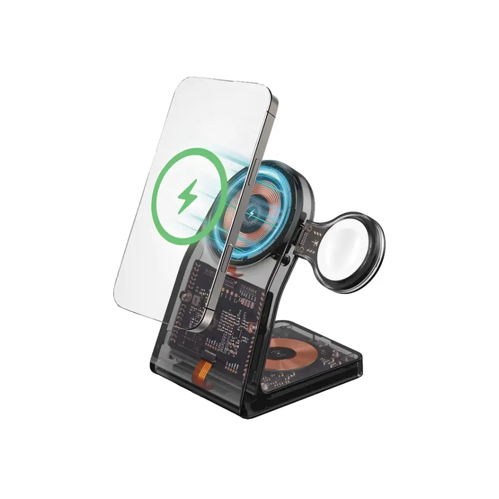 Porodo-15W-All-in-One-Transparent-Glass-Lenses-Multifunctional-Magnetic-Wireless-Charging-Stand