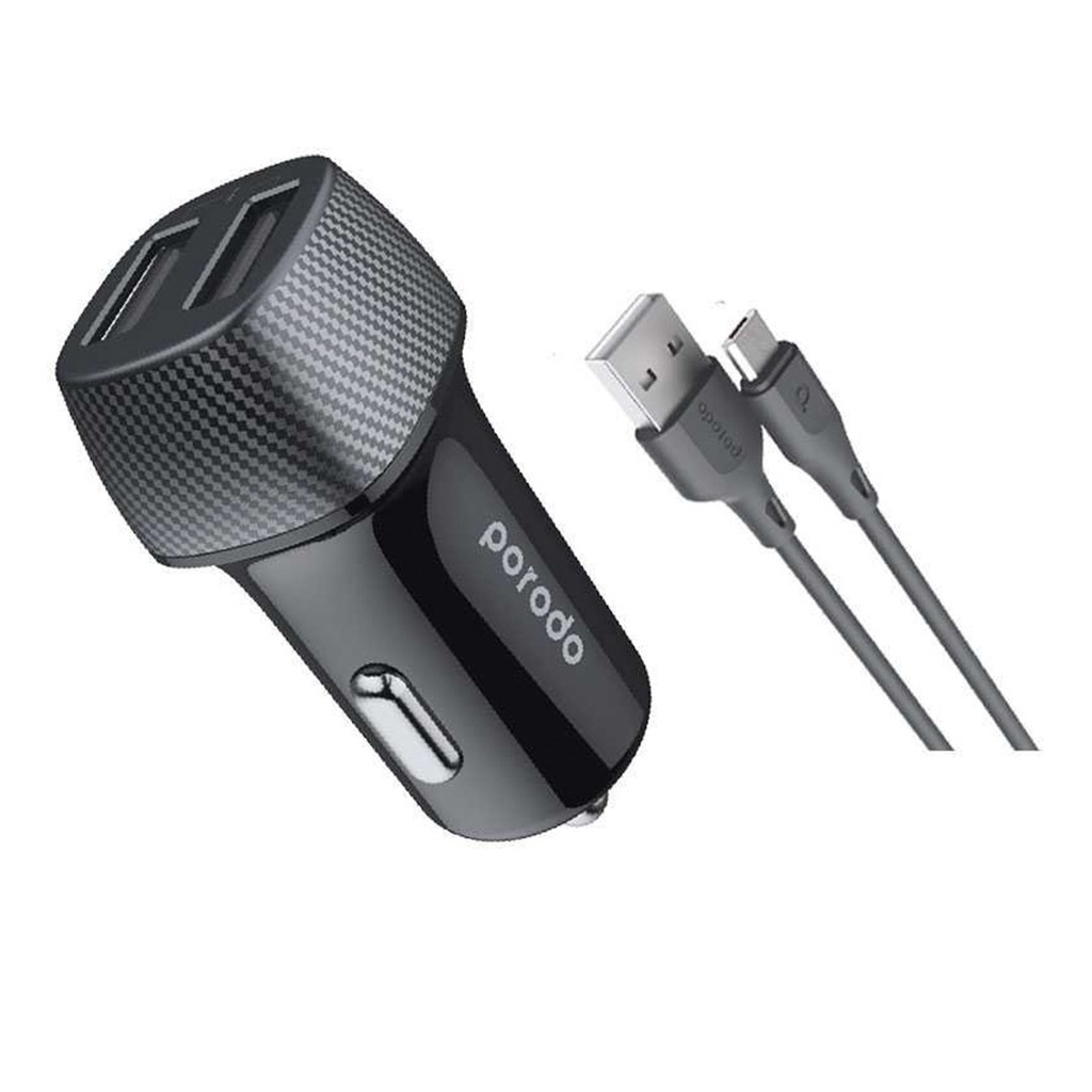 Porodo-Dual-Port-Car-Charger-3-4A-with-Micro-USB-Cable-0-9M
