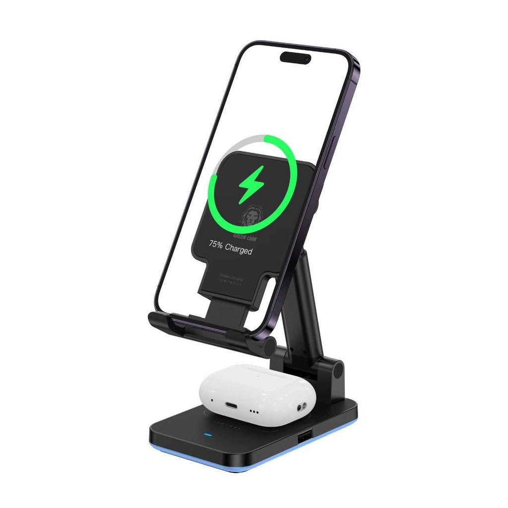 greenlion Greenlion 4 in 1 Magnetic Charger 15W Black power: 15w