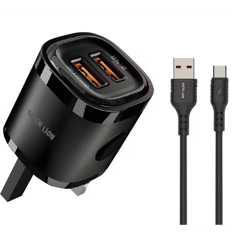 Green-Lion-2USB-2-4A-Fast-Charging-USB-TC-data-cable-1m