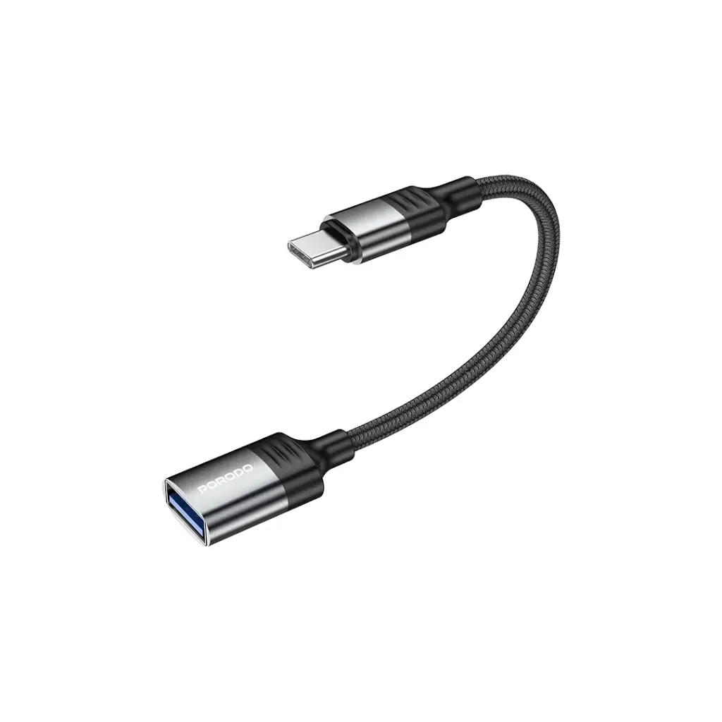 Porodo-Woven-USB-A-to-Type-C-Adapter-0-12M-Cable