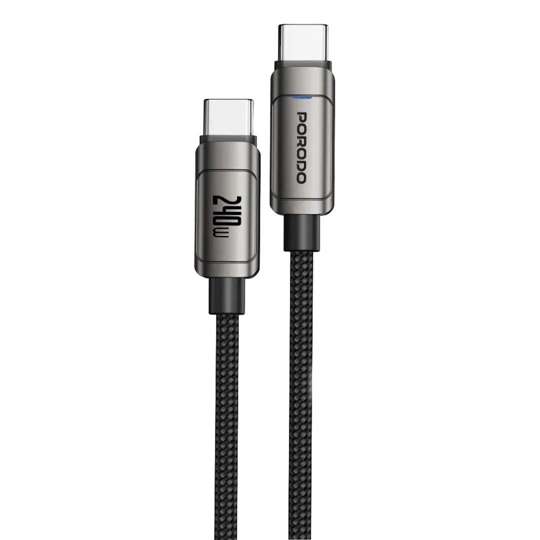 Porodo-1M-C-C-240W-Fast-Charging-Data-Cable-5A-with-E-Mark-Zinc-Alloy-Braided