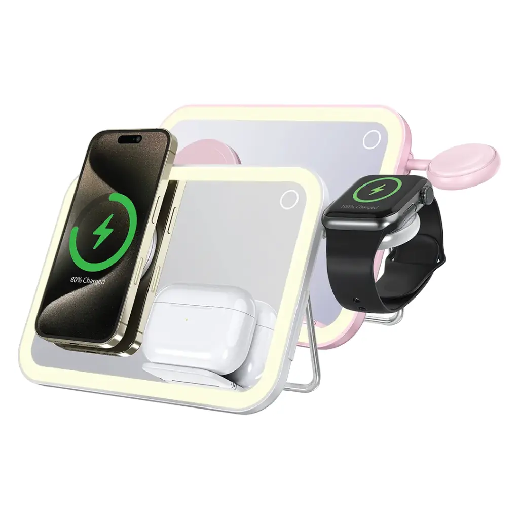 Porodo-15W-3-in-1-MagSafe-Charging-Station-with-Mirror-Light