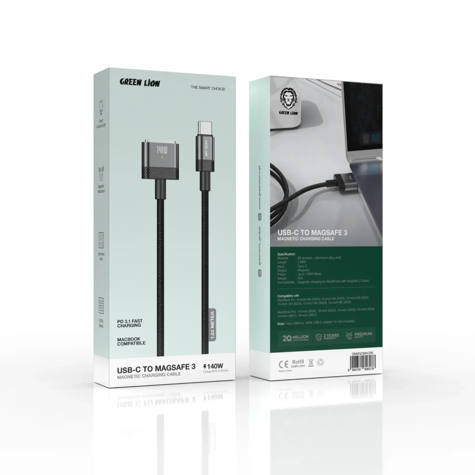 Green-Lion-USB-C-to-Magsafe-3-Magnetic-Charging-Cable