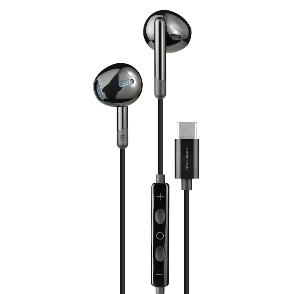 Powerology-Type-C-Stereo-Earphones-with-3---Button-Volume-Control-Mic