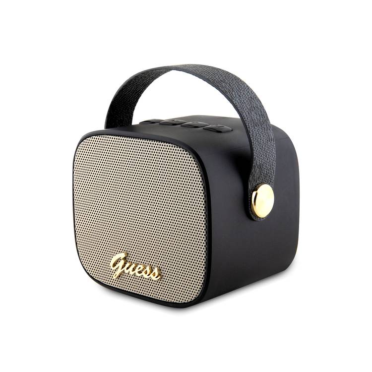 Guess-Wireless-Speaker-with-Handle-5W-PU-4G-Leather-Script-Logo