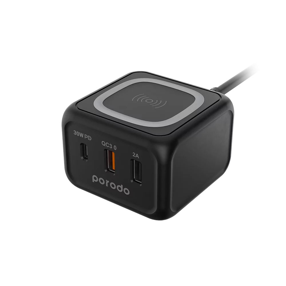 Porodo-3-Ports-Fast-Wireless-Charger-15W-PD-30W-UK
