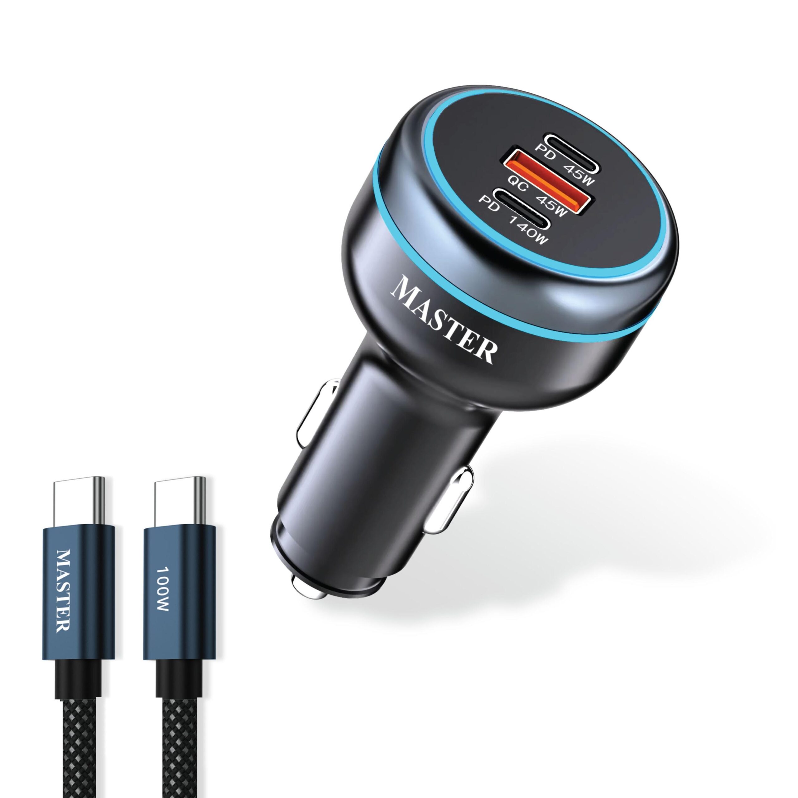 master-230w-usb-c-fast-car-charger-3-port-pd140w-pd45w-qc45w