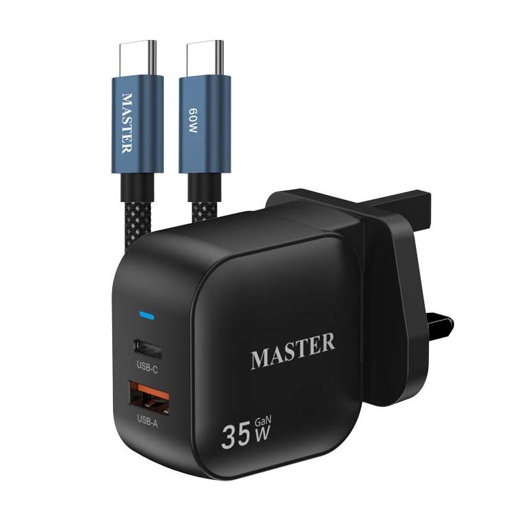 master Master Charger 2 Port With Cable 35W black power: 35w